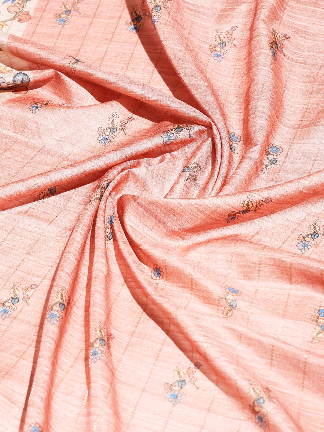 Floral Printed Tussar Silk Saree