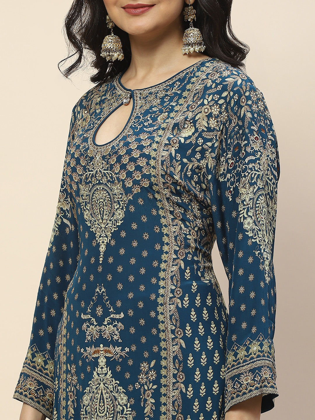 Digital Print Crepe Suit Set With Dupatta