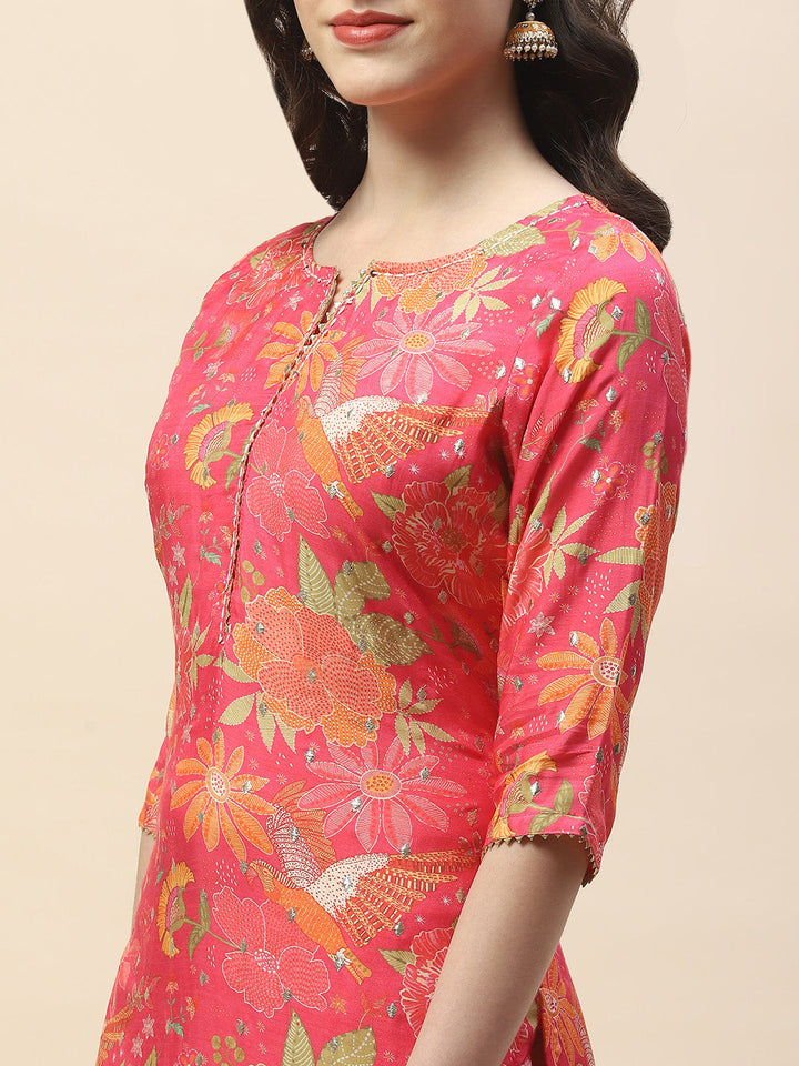 Printed Cotton Kurta With Pants