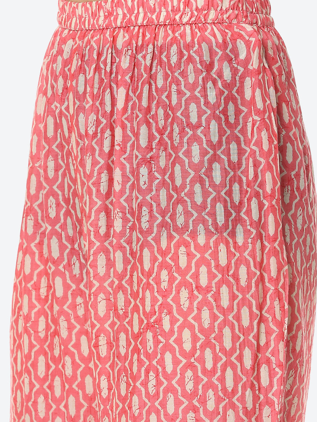 Printed Neck Embroidered Muslin Kurta With Pant