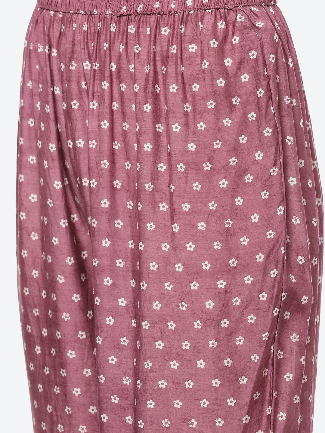 Mirror Neck Embroidered Muslin Kurta With Pant