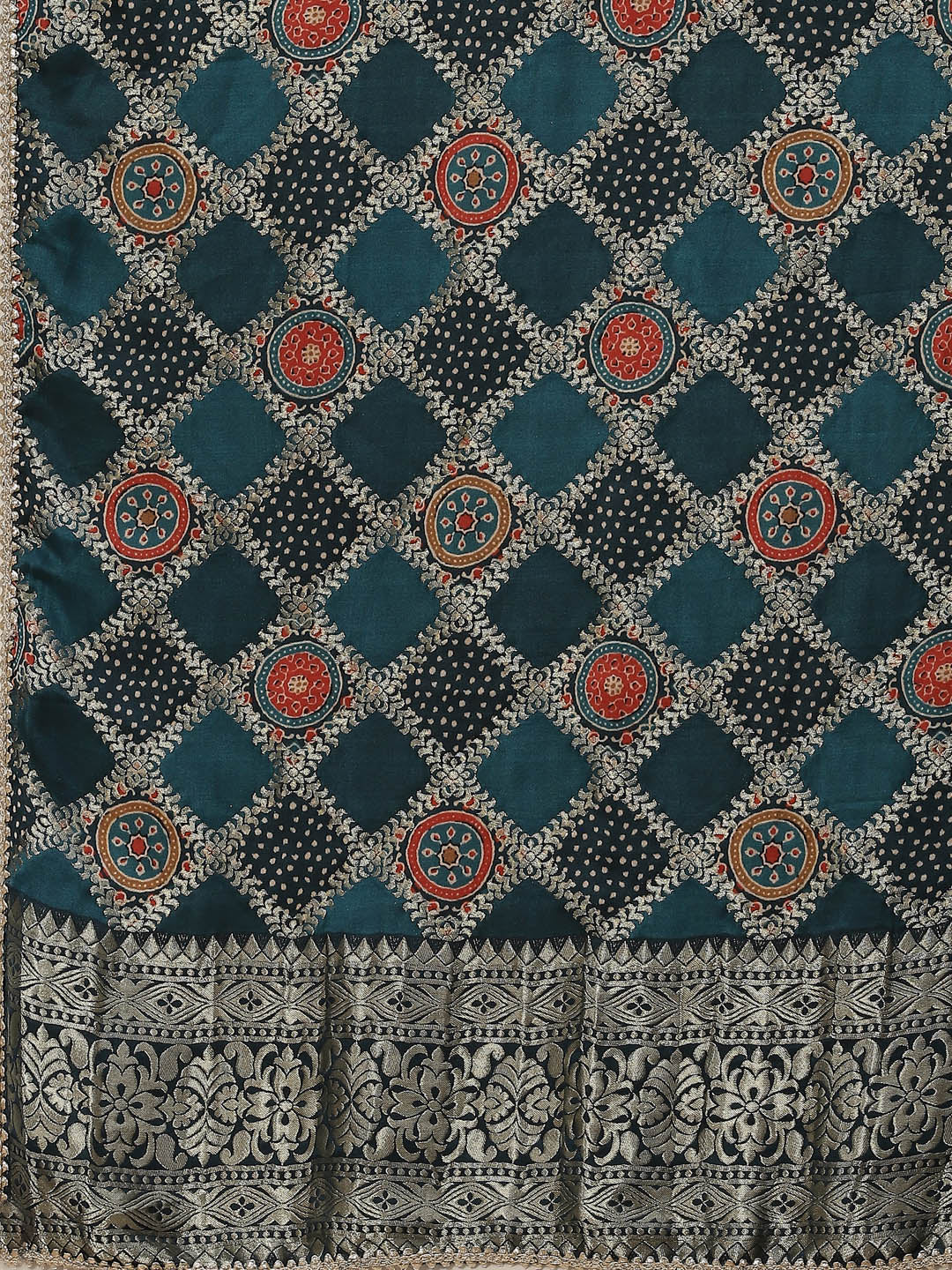 Zari Booti Handloom Kurta With Pants &amp; Dupatta