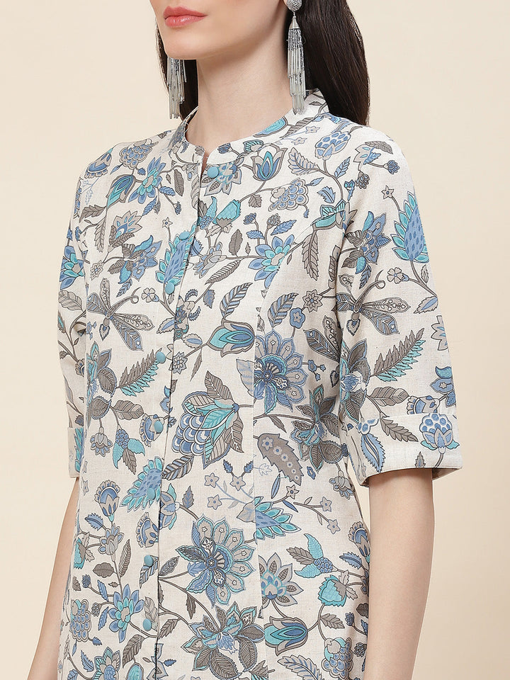 Floral Printed Cotton Kurta
