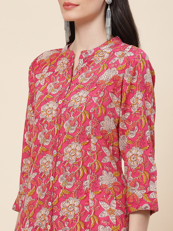 Floral Printed Cotton Kurta