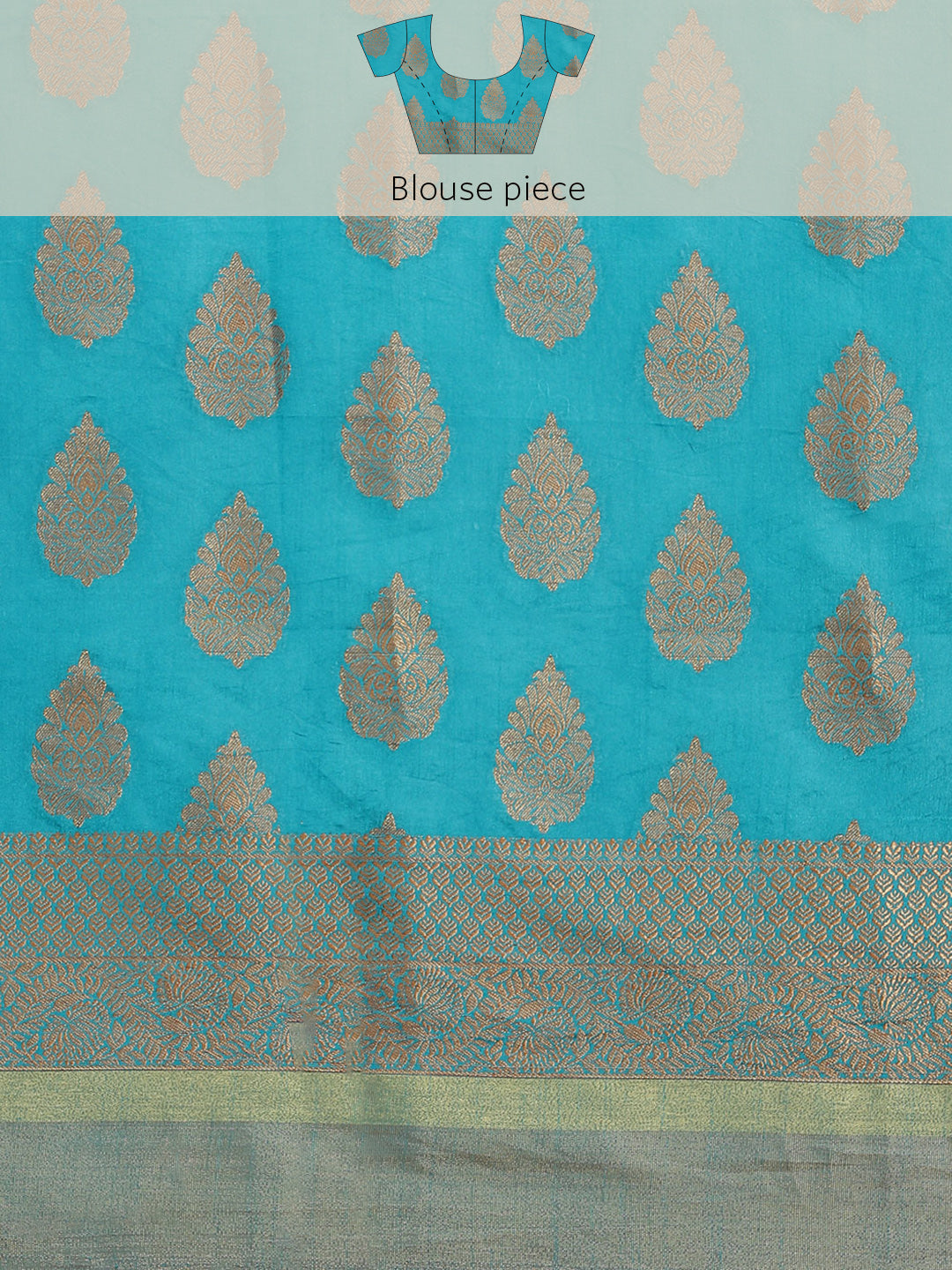 Zari Border Booti Art Handloom Woven Saree