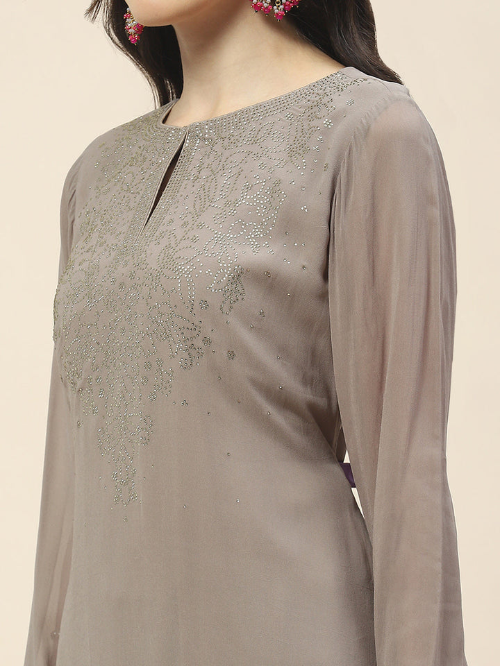 Georgette Suit Set With Net Dupatta