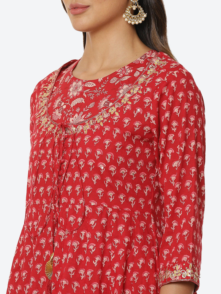 Printed Cotton Double Layered Anarkali Kurta