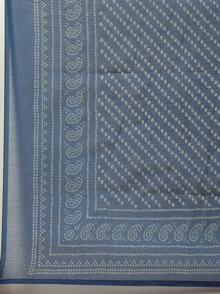 Printed Chanderi Kurta With Pants &amp; Dupatta