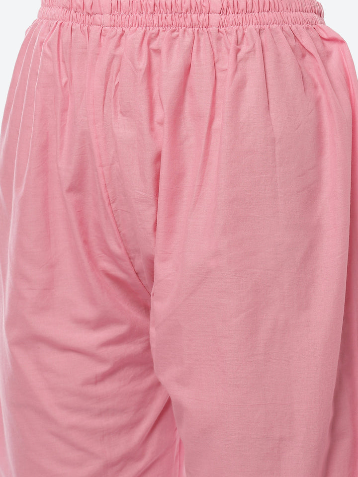 Printed Gota Neck Cotton With Pant