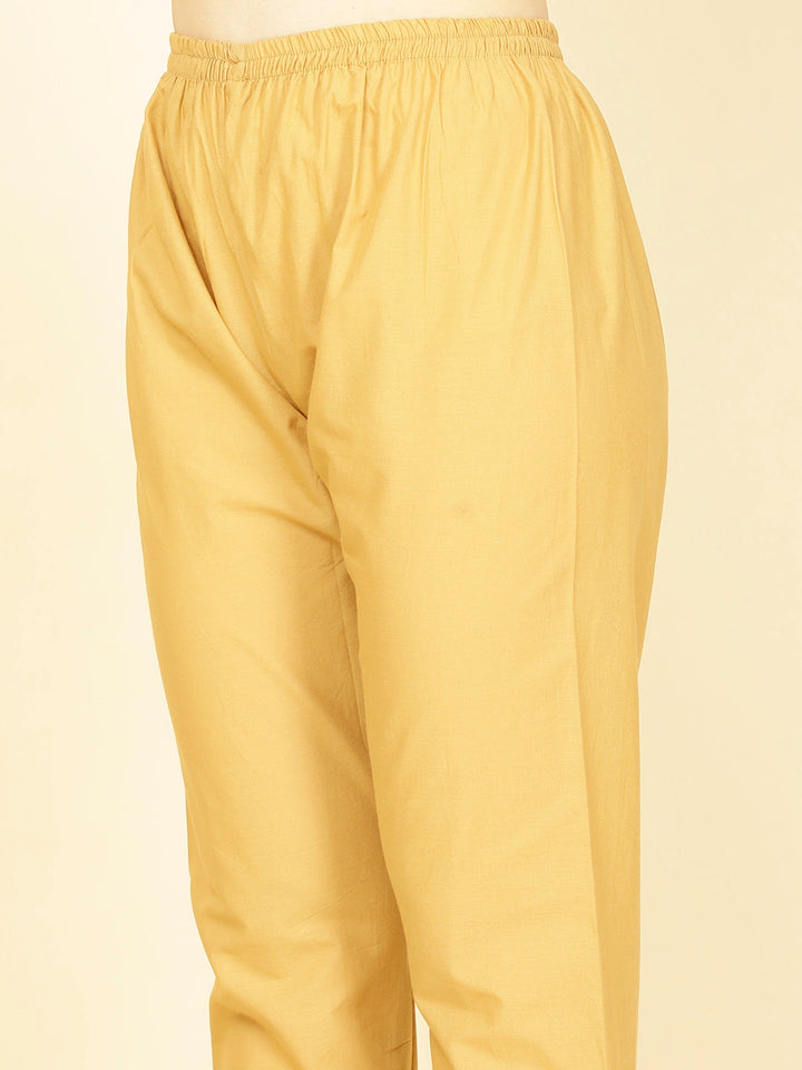 Floral Printed Chanderi Kurta With Pants &amp; Dupatta