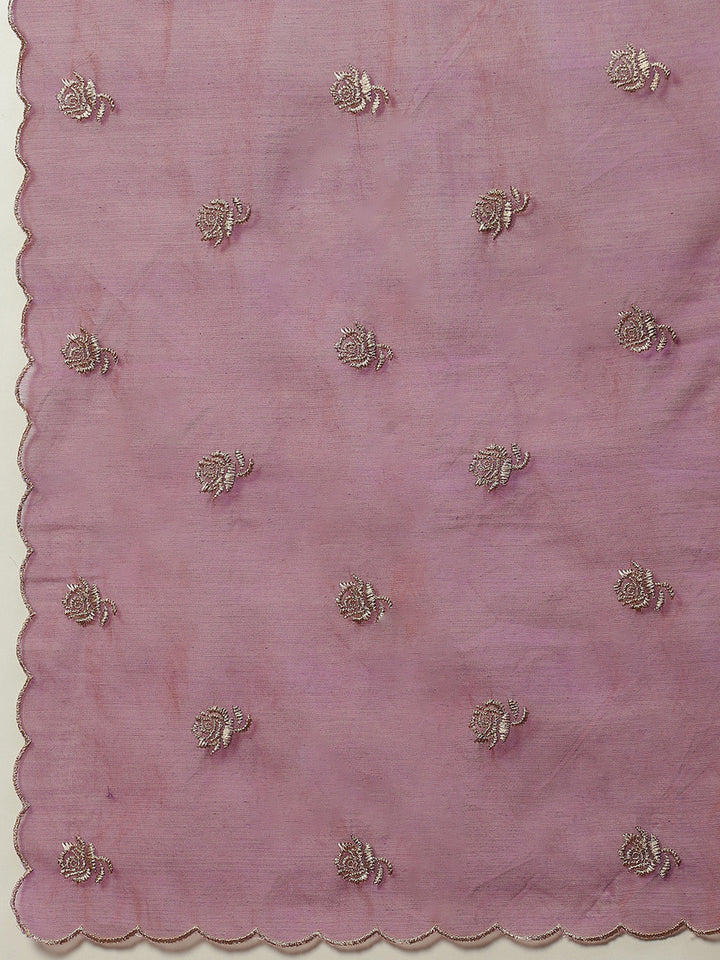 Zari Booti Cotton Kurta With Pants &amp; Dupatta