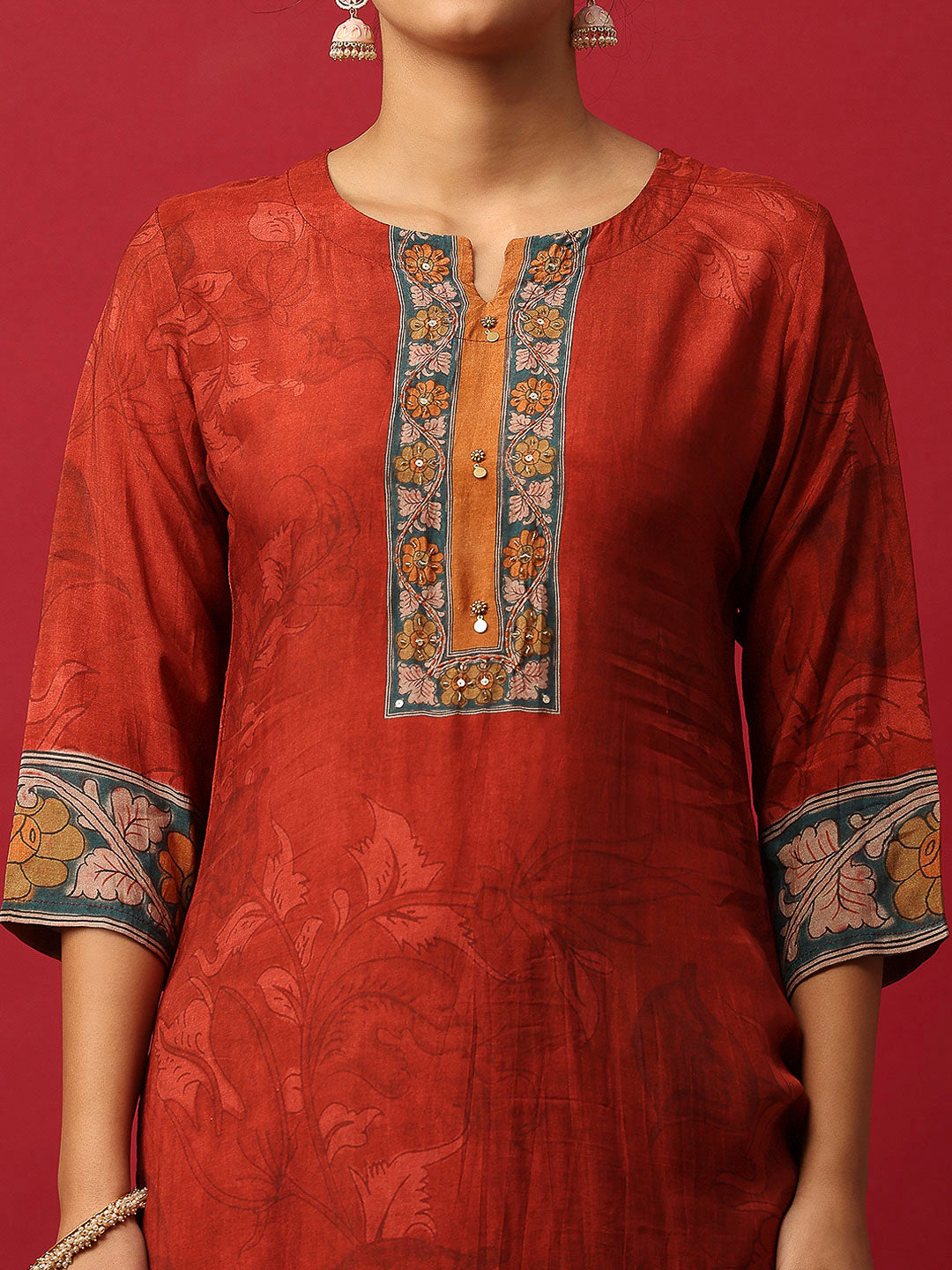 Printed Muslin Kurta With Pant &amp; Dupatta