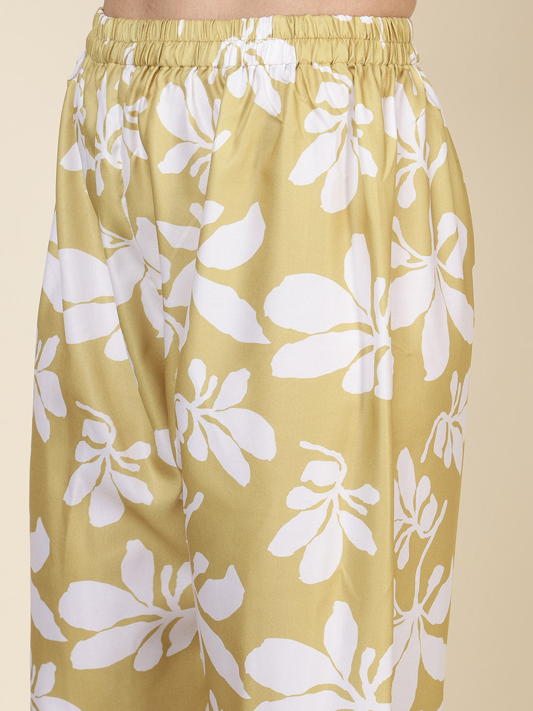 Printed Cotton Blend Kurta With Pants