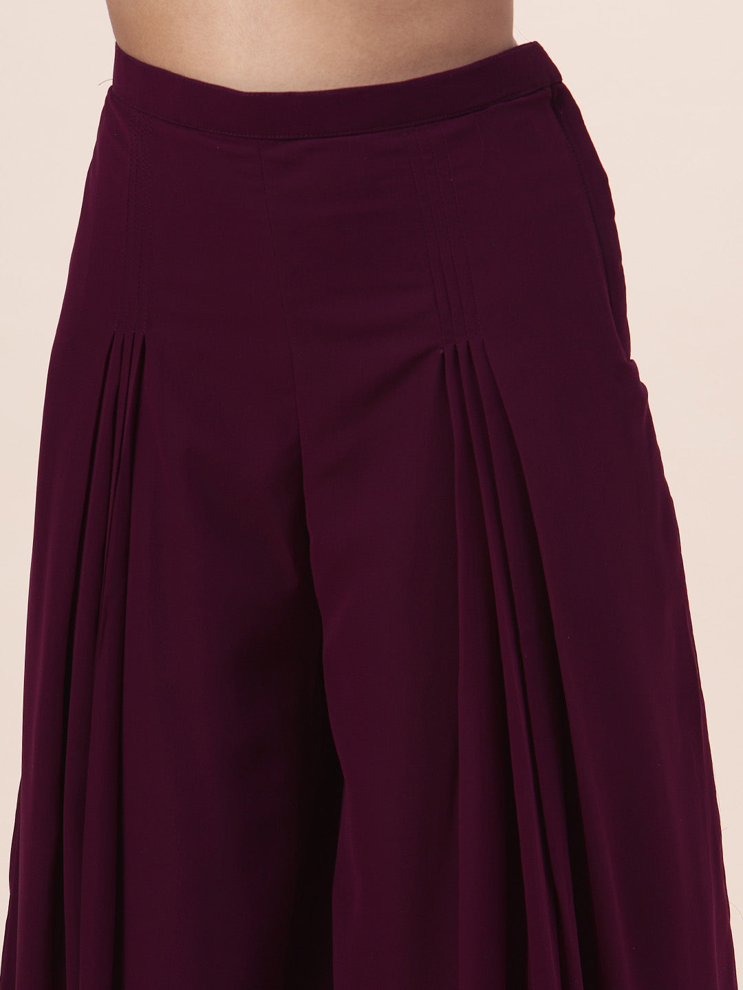 Sequin Embroidered Georgette Kurta With Palazzo &amp; Dupatta
