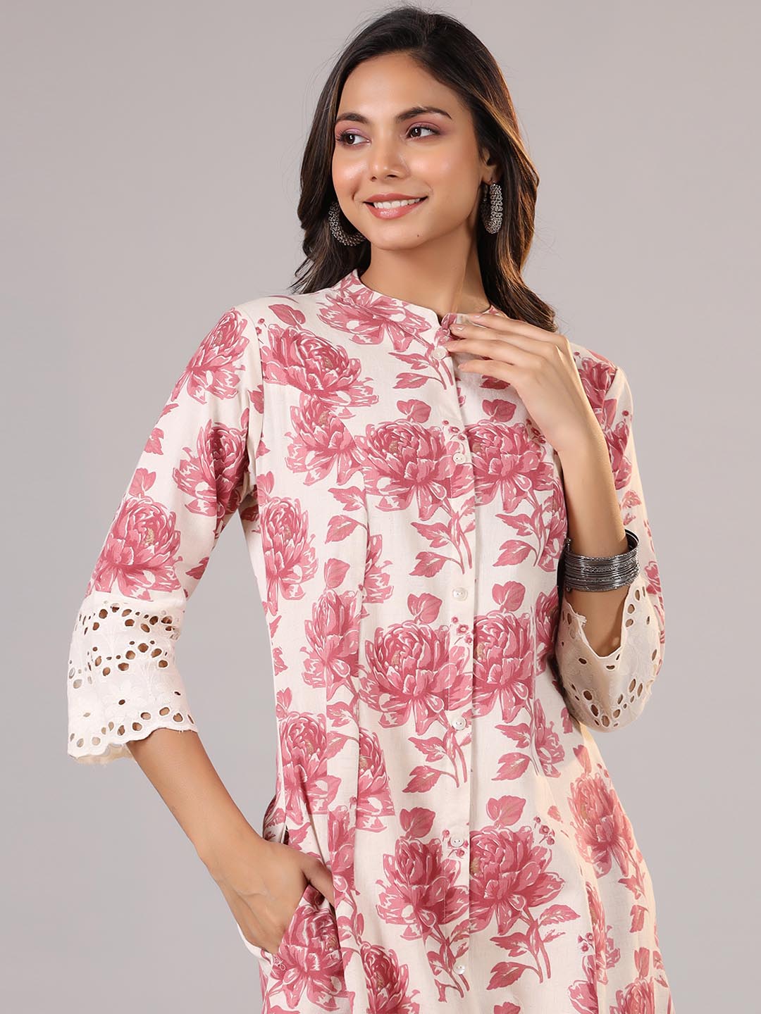 Floral Printed Cotton Kurta