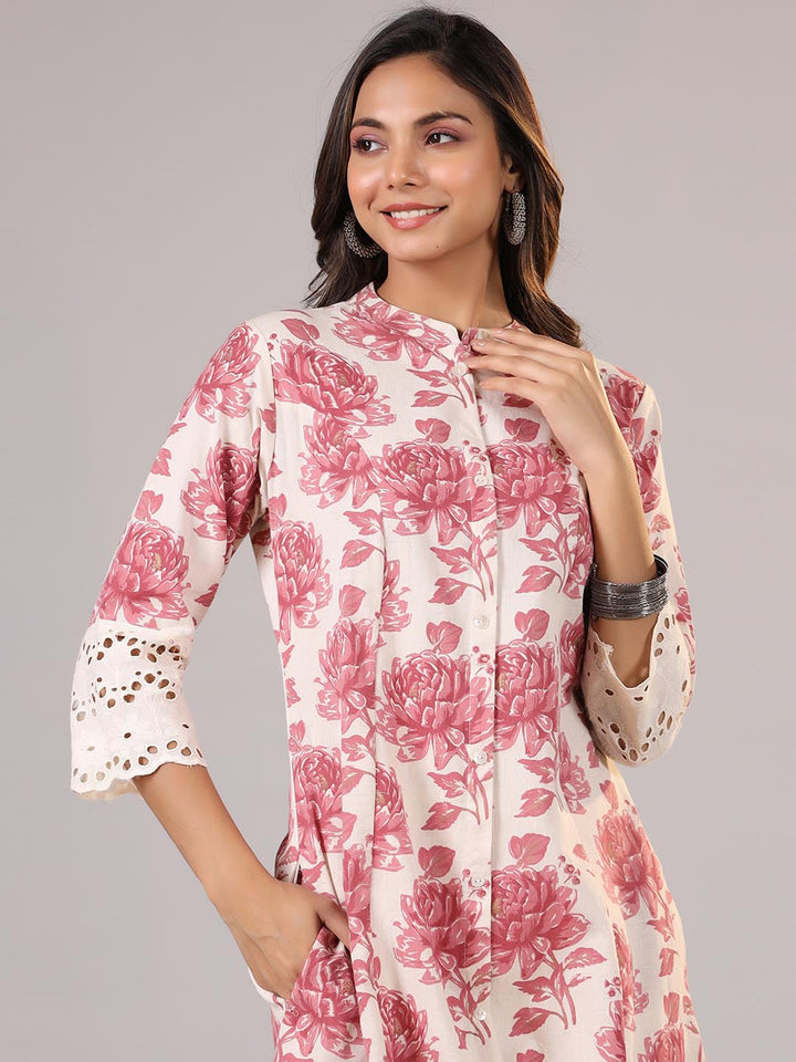 Floral Printed Cotton Kurta