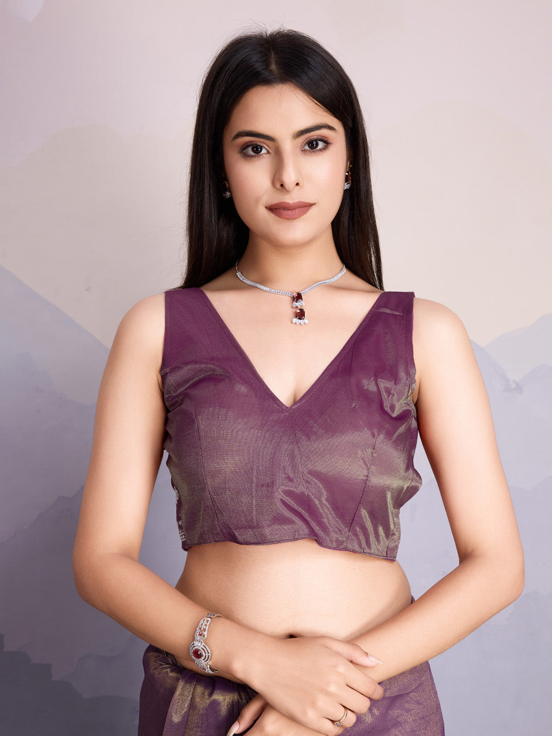Embroidered Net Saree