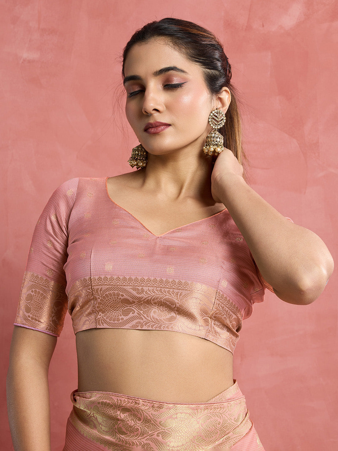 Woven Design Linen Blend Saree