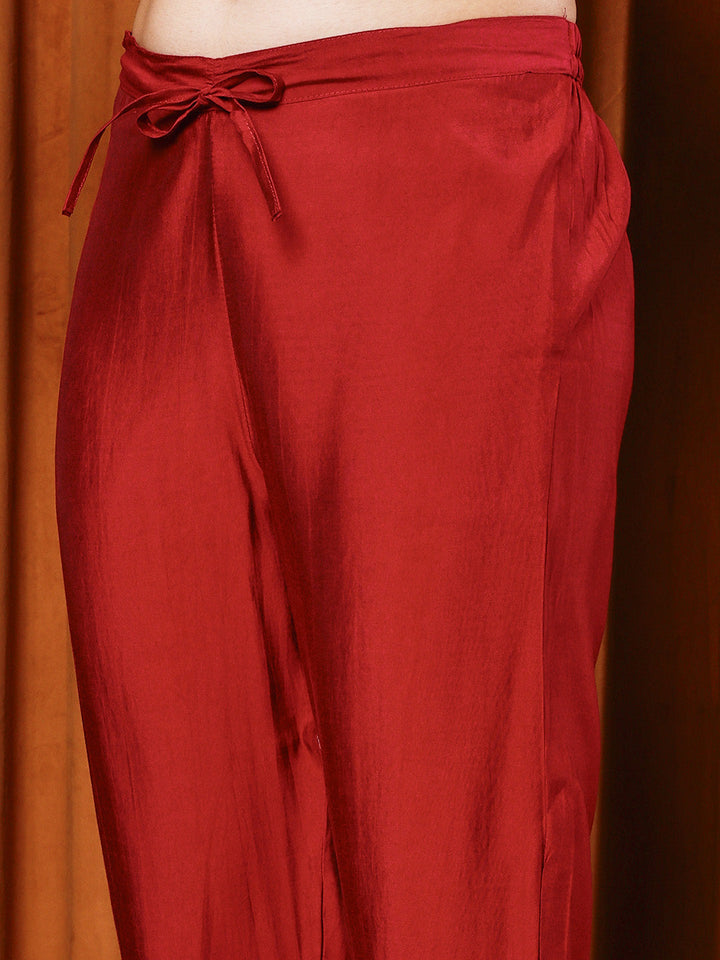 Printed Cotton Blend Kurta With Pants &amp; Dupatta