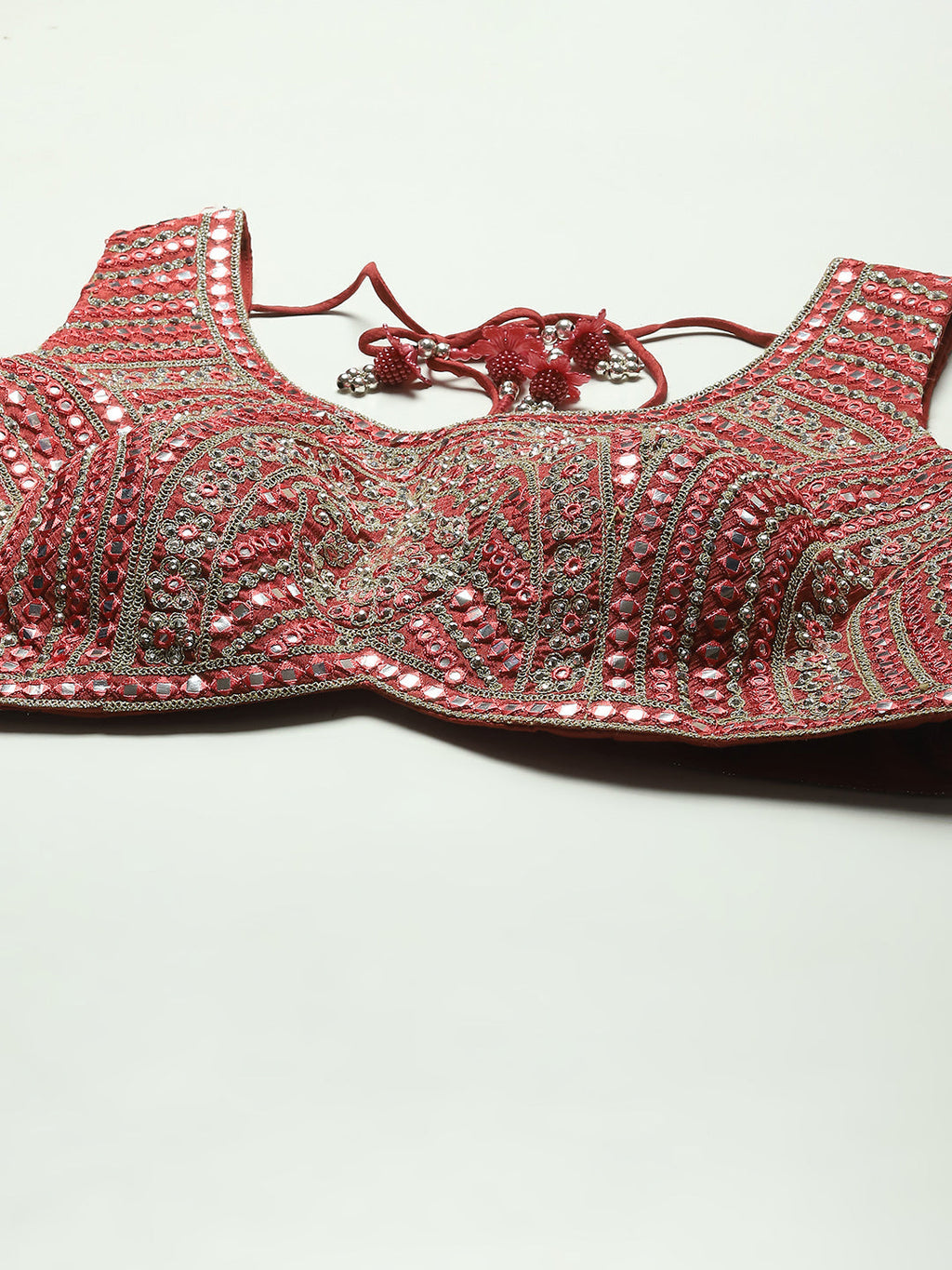 All Over Embroidered Crepe Choli With Lehenga & Dupatta