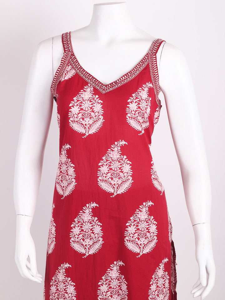 Printed Cotton Kurta With Pants &amp; Dupatta