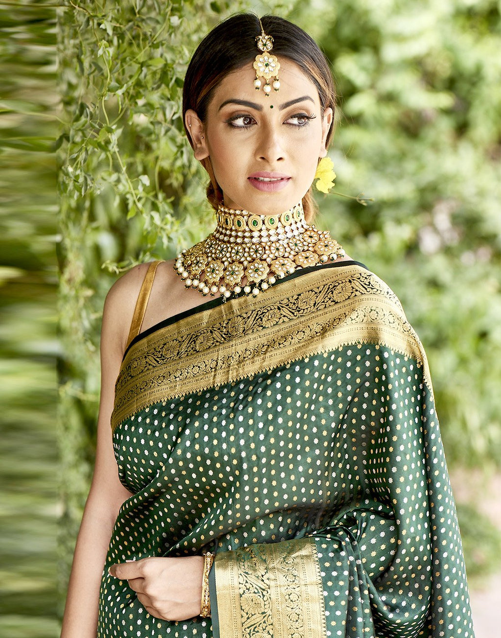 MBZ Meena Bazaar-Handloom Kanivaram Woven Saree