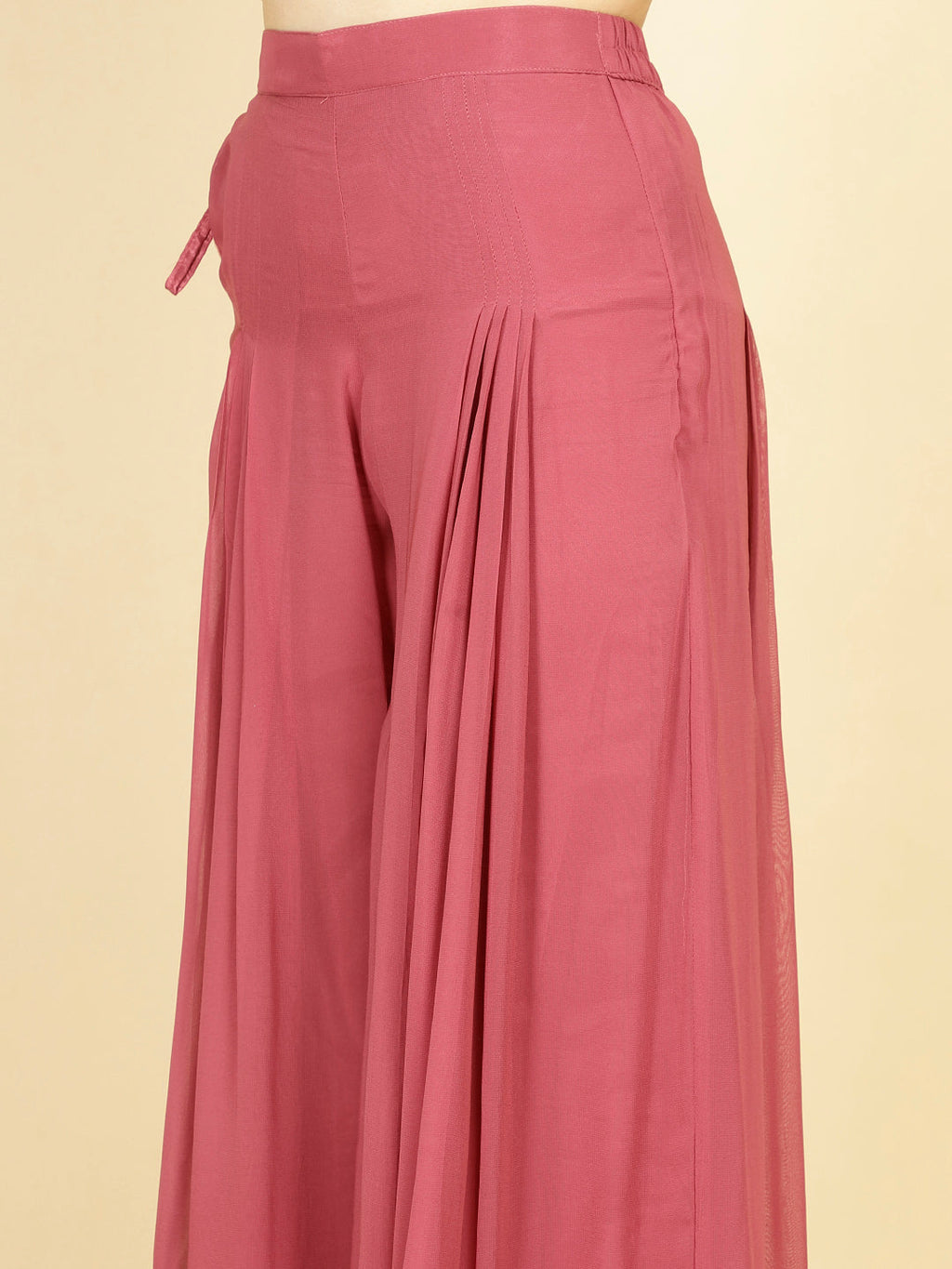 Resham Sequin Embroidery Georgette Kurta With Sharara & Dupatta