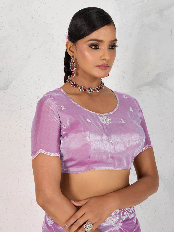 Sequin Embroidered Organza Saree