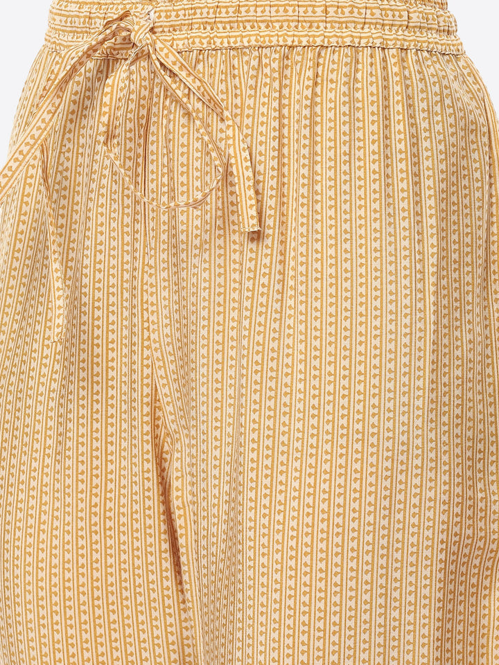 Printed Neck Embroidered Patti Chanderi Kurta With Pant
