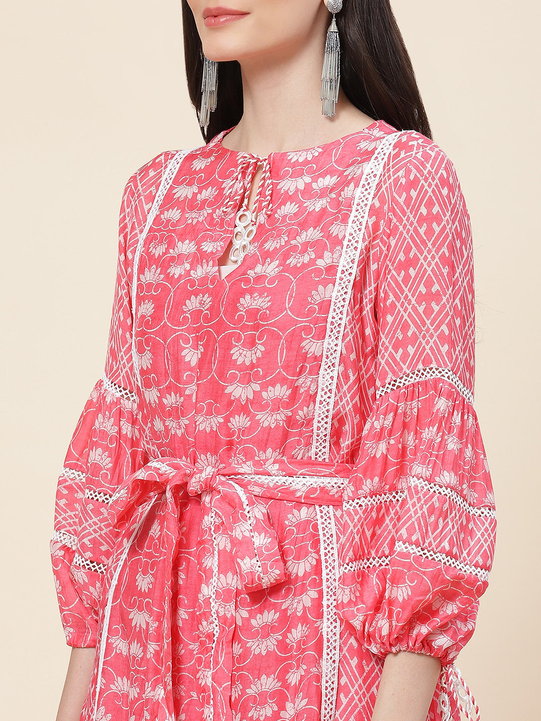 Floral Printed Muslin Kurta