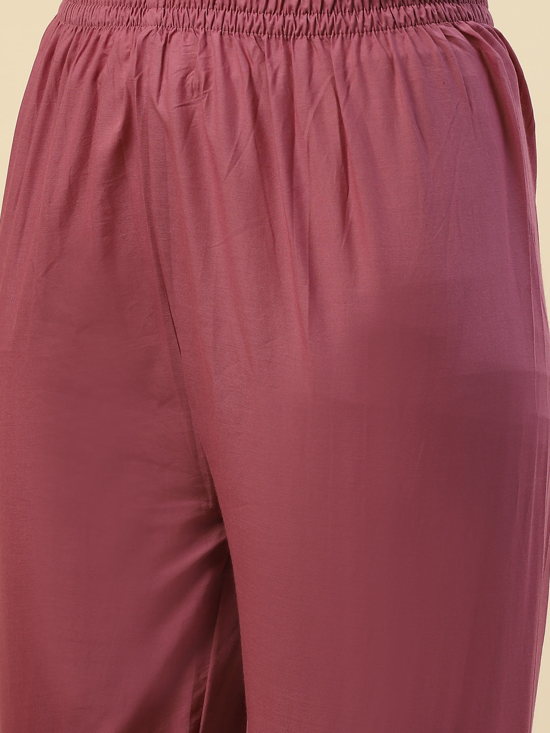 Neck Embroidered Chanderi Kurta With Pants