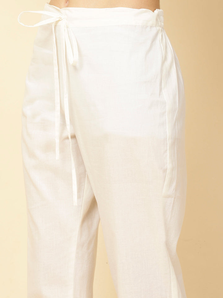 Woven Cotton Kurta With Pants