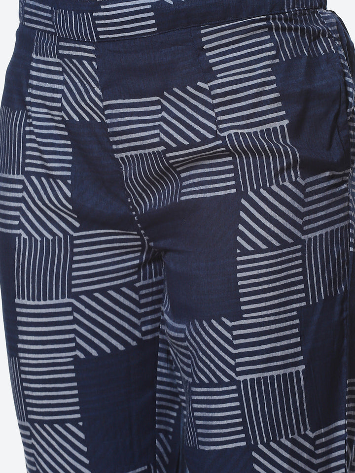 Sequin Work Floral Printed Muslin Kurti With Pant