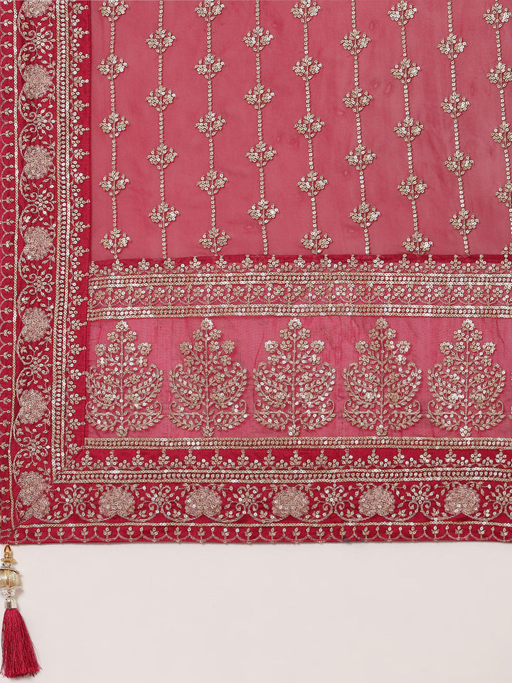 Zari Ghera Chanderi Kurta With Pant &amp; Chanderi Dupatta