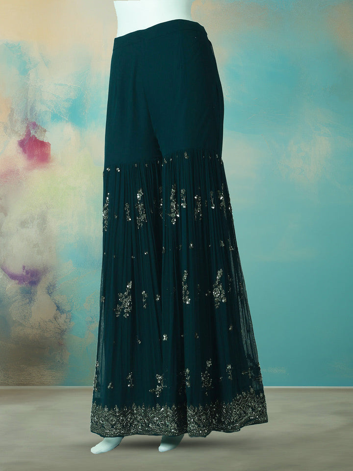 Embelished Georgette Kurta With Pant &amp; Dupatta