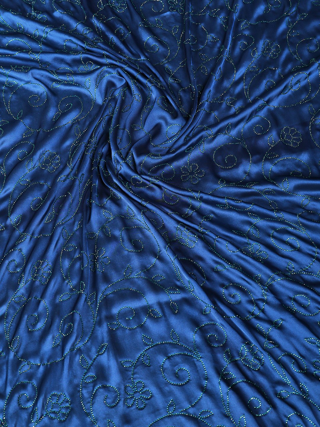 Embroidered Satin Saree