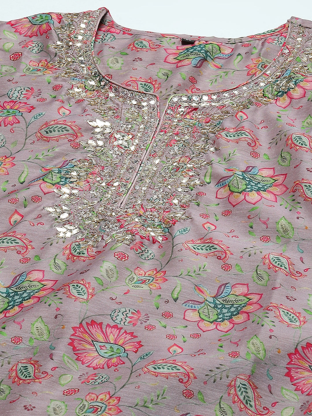 Gota Work Chanderi Kurta With Pants