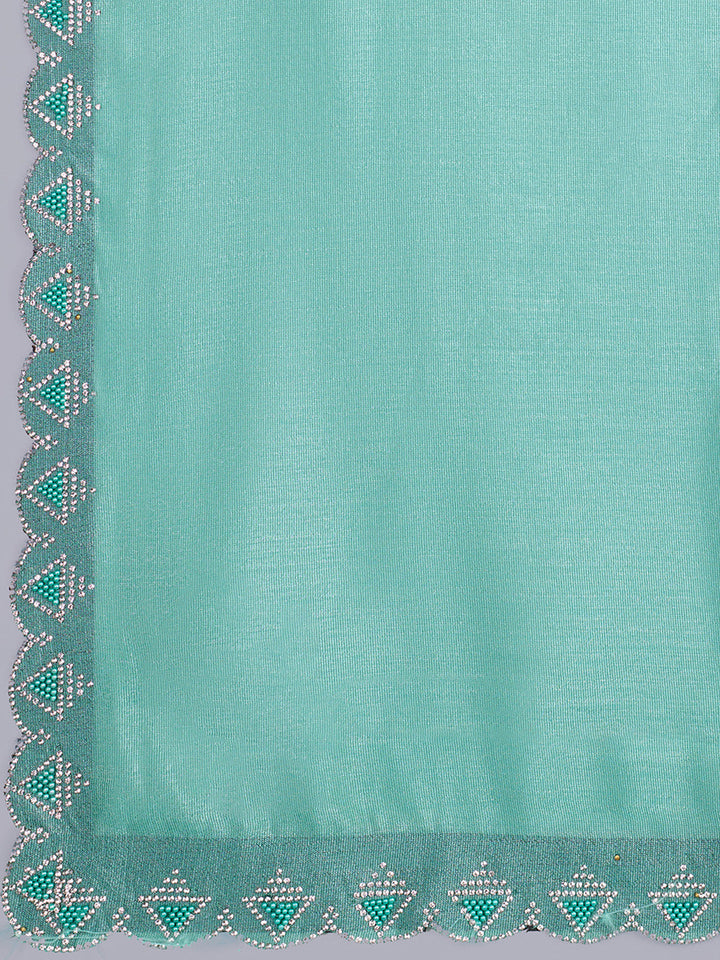 Embroidered Chinon Saree