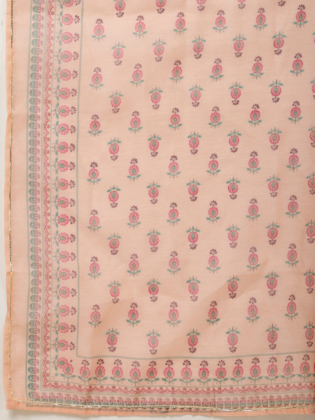 Floral Printed Chanderi Kurta With Pants &amp; Dupatta