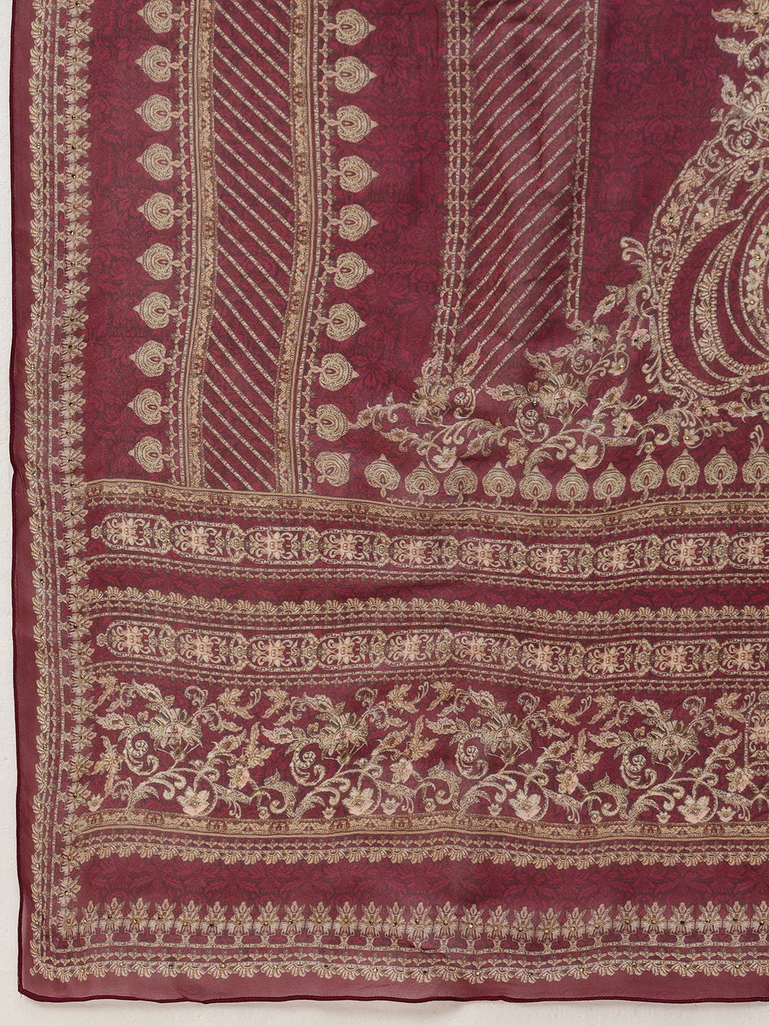 Digital Printed Crepe Kurta With Palazzo &amp; Dupatta