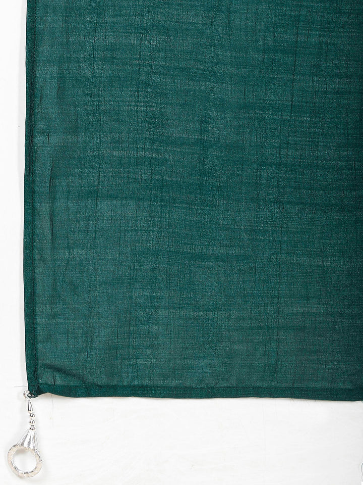 Zari Embroidered Handloom Kurta With Palazzo &amp; Dupatta