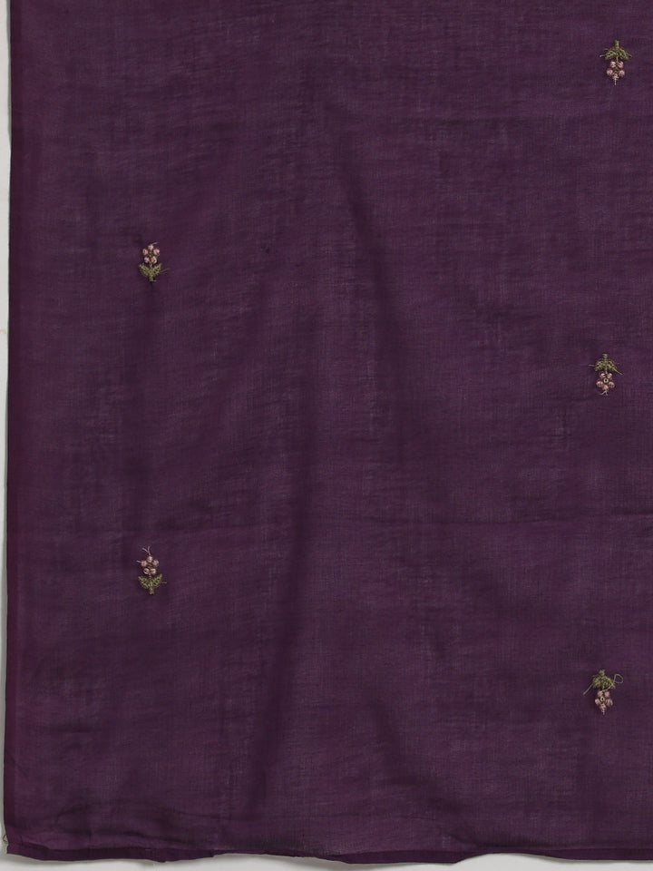 Resham Embroidered Cotton Kurta With Pants &amp; Dupatta