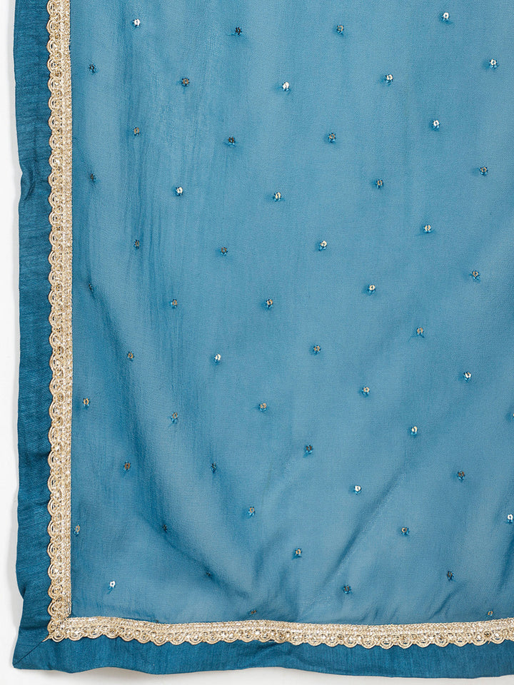 Zari Woven Chanderi Kurta With Dupatta