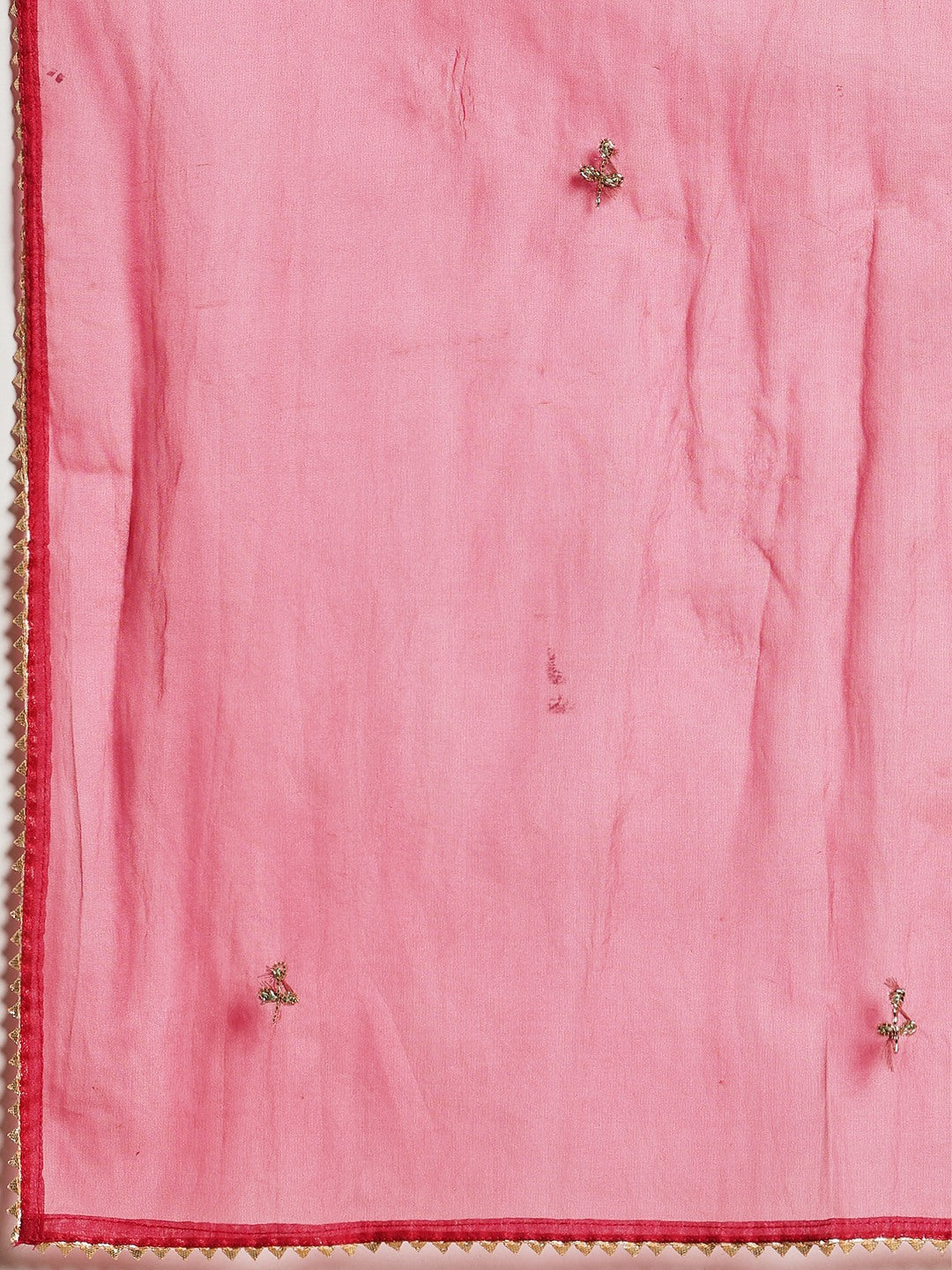 Embroidered Cotton Kurta With Pant &amp; Dupatta