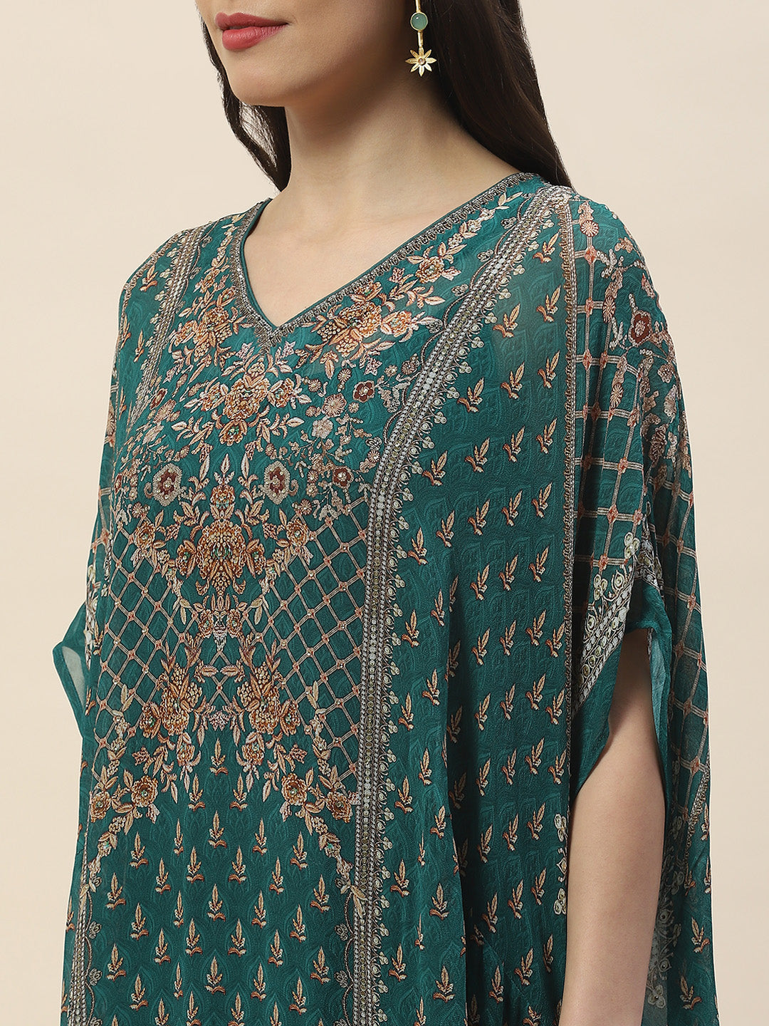 Digital Print Georgette Kaftan Kurta