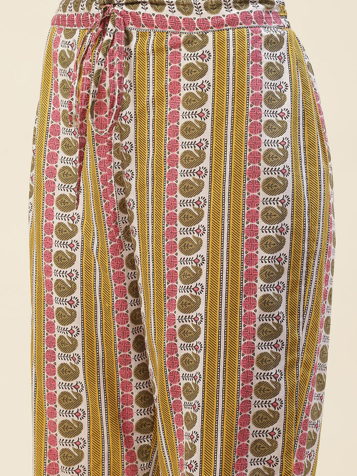 Floral Printed Cotton Kurta With Pants