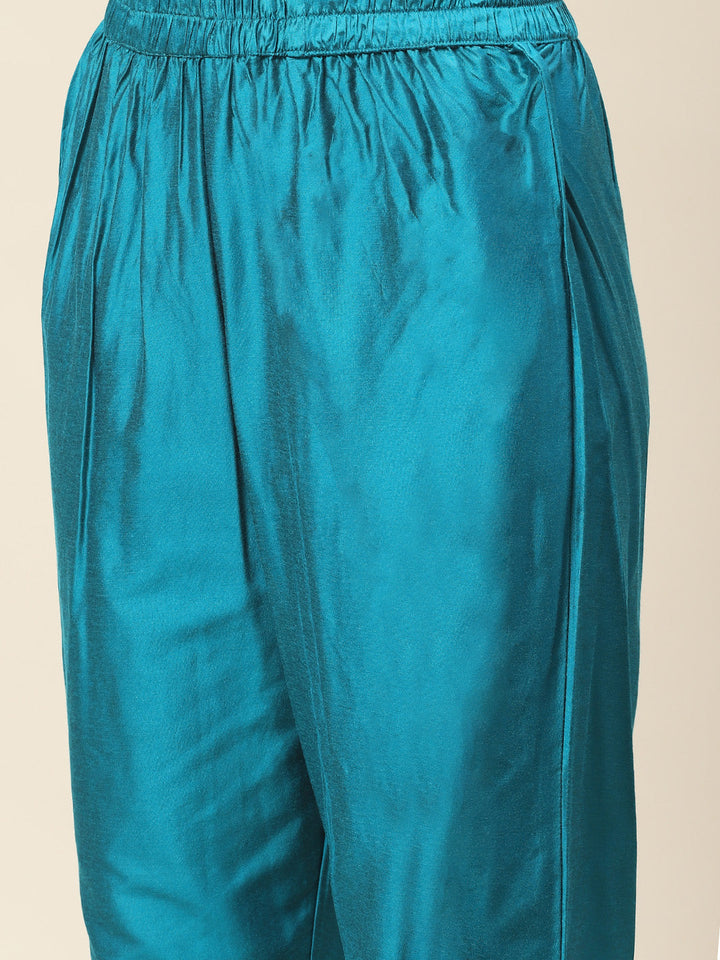 Floral Printed Handloom Kurta With Pants &amp; Dupatta