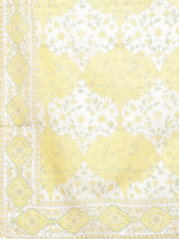 Resham Mirror Cotton Stitched Salwar Kameez With Printed Cotton Dupatta