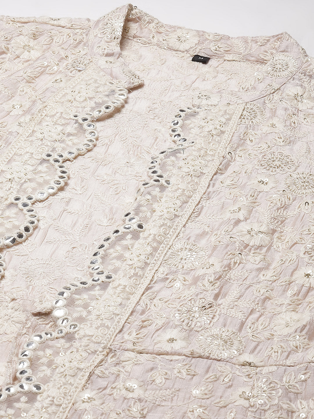 Embroidered Cotton Gown With Jacket