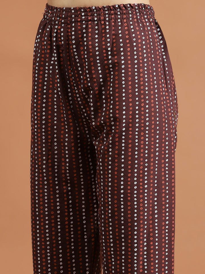 Printed Cotton Blend Kurta With Pants
